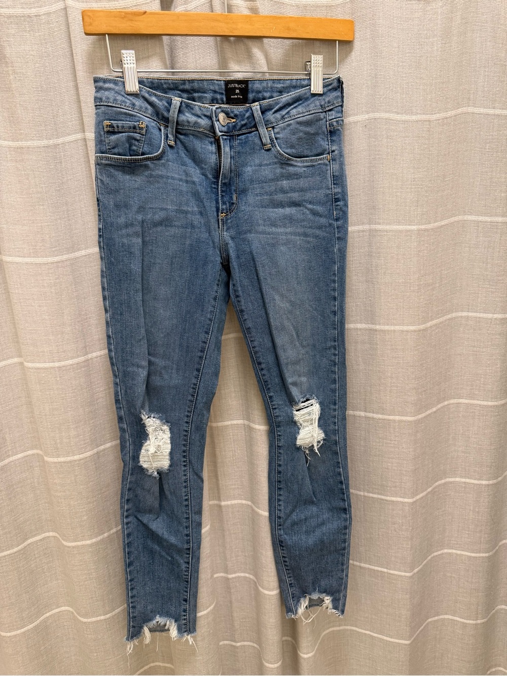 Just Black Distressed Skinny Jeans - Blue Denim
